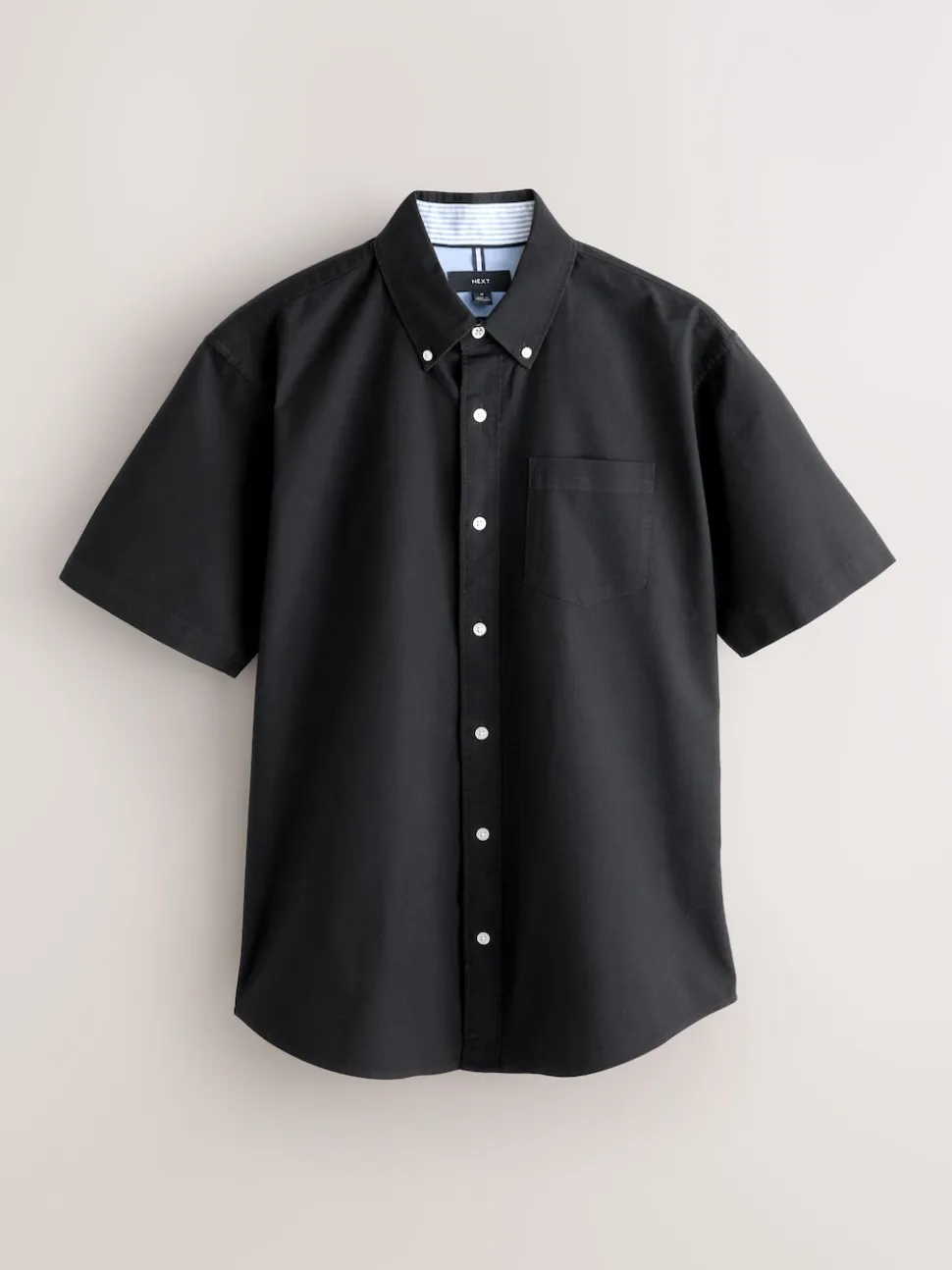Black Short Sleeve Oxford Shirt