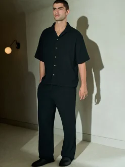Black Short Sleeve Pyjamas Set