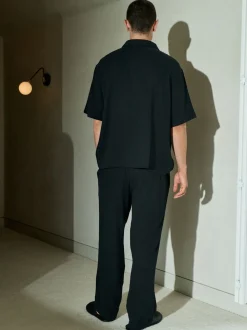 Black Short Sleeve Pyjamas Set