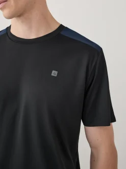 Black Short Sleeve Tee Active Training Top