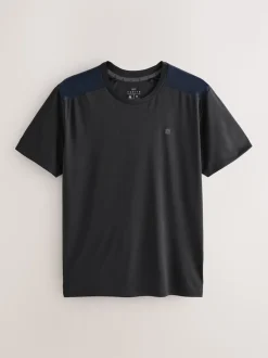 Black Short Sleeve Tee Active Training Top