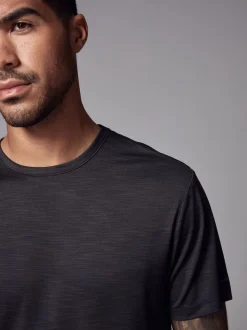Black Short Sleeve Tee Active Gym Training Top