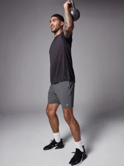Black Short Sleeve Tee Active Gym Training Top