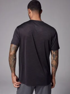 Black Short Sleeve Tee Active Gym Training Top