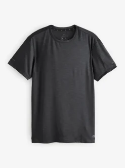 Black Short Sleeve Tee Active Gym Training Top