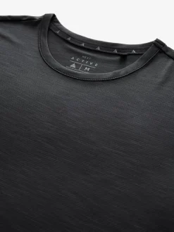 Black Short Sleeve Tee Active Gym Training Top