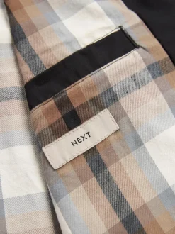 Black Shower Resistant Check Lining Harrington Jacket