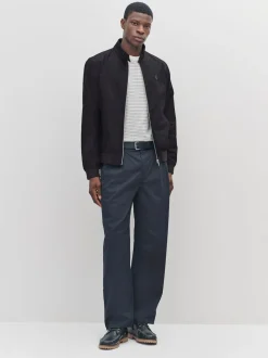 Black Shower Resistant Check Lining Harrington Jacket