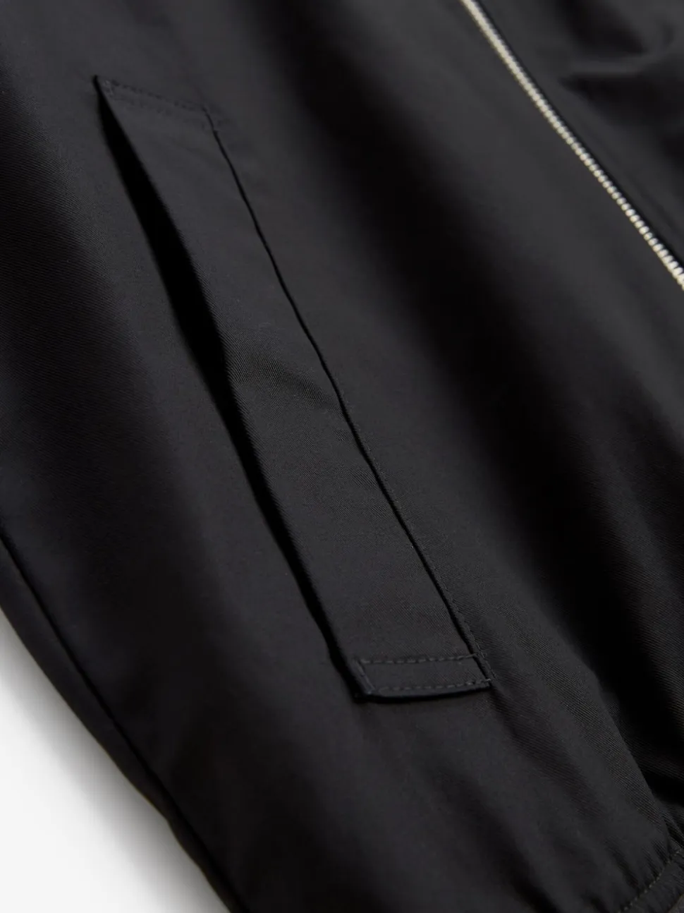 Black Shower Resistant Check Lining Harrington Jacket