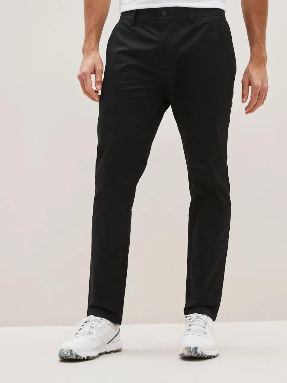 Black Shower Resistant Golf Stretch Chino Trousers