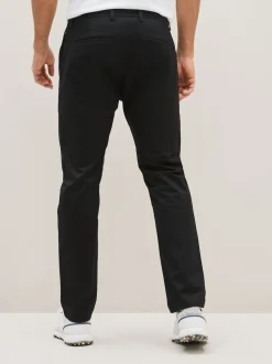 Black Shower Resistant Golf Stretch Chino Trousers