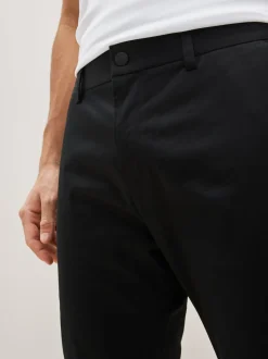 Black Shower Resistant Golf Stretch Chino Trousers