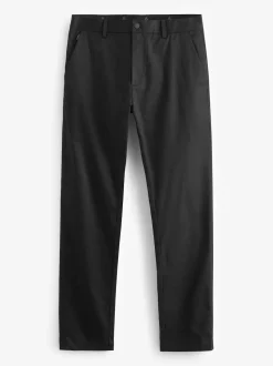 Black Shower Resistant Golf Stretch Chino Trousers