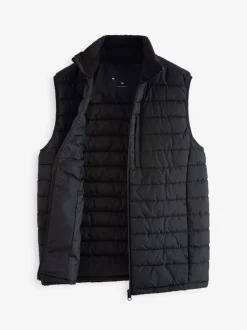 Black Shower Resistant Lightweight Puffer Gilet