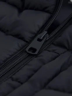 Black Shower Resistant Lightweight Puffer Gilet