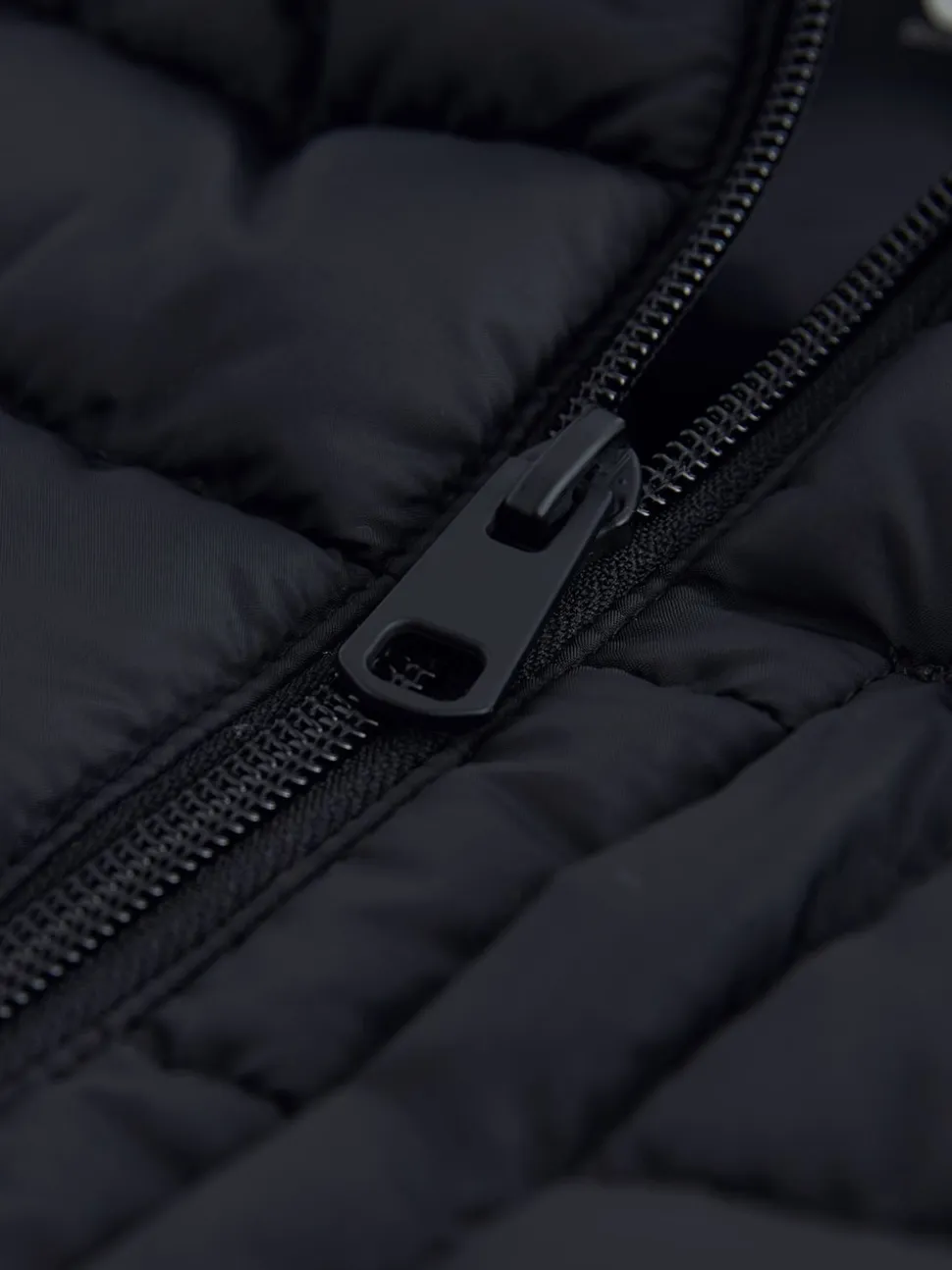 Black Shower Resistant Lightweight Puffer Gilet