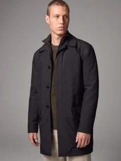 Black Shower Resistant Padded Funnel Neck Coat