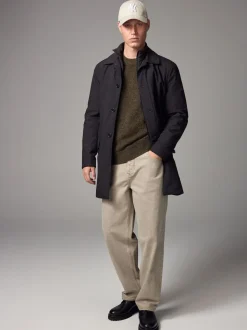Black Shower Resistant Padded Funnel Neck Coat