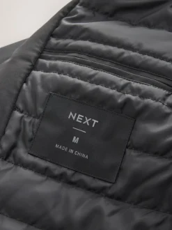 Black Shower Resistant Padded Funnel Neck Coat