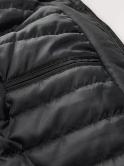 Black Shower Resistant Padded Funnel Neck Coat
