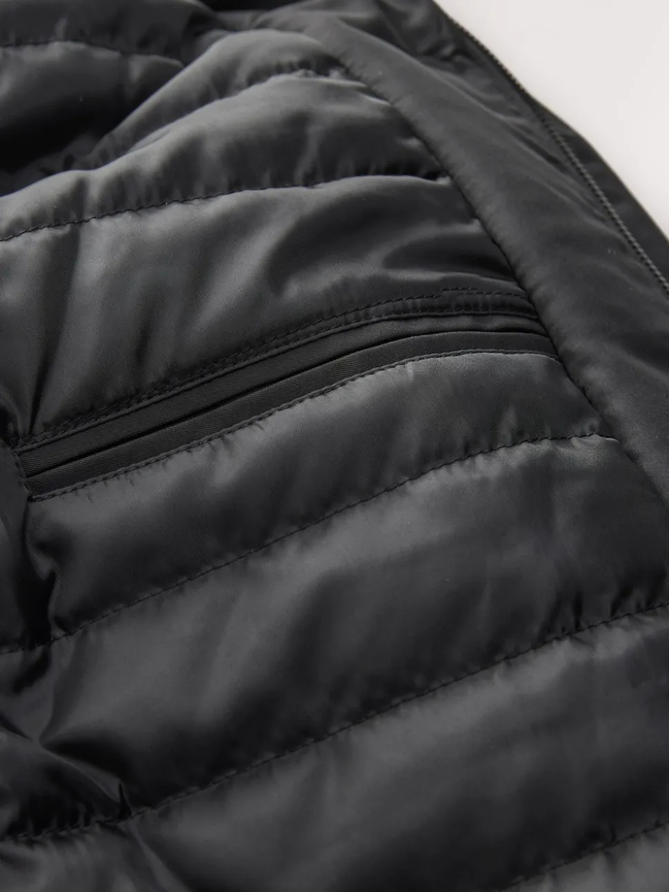 Black Shower Resistant Padded Funnel Neck Coat