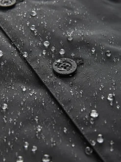 Black Shower Resistant Padded Funnel Neck Coat