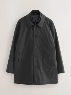 Black Shower Resistant Padded Funnel Neck Coat