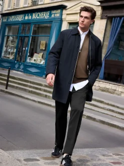 Black Shower Resistant Padded Trench Coat