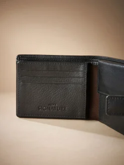 Black Signature Leather Extra Capacity Wallet