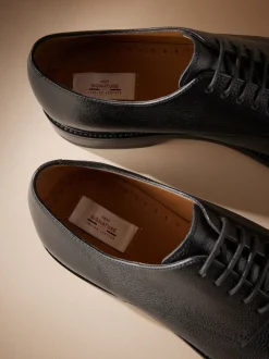 Black Signature Leather Sole Derby Shoes
