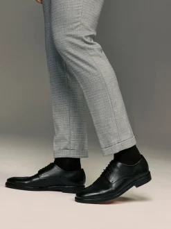 Black Signature Leather Sole Derby Shoes