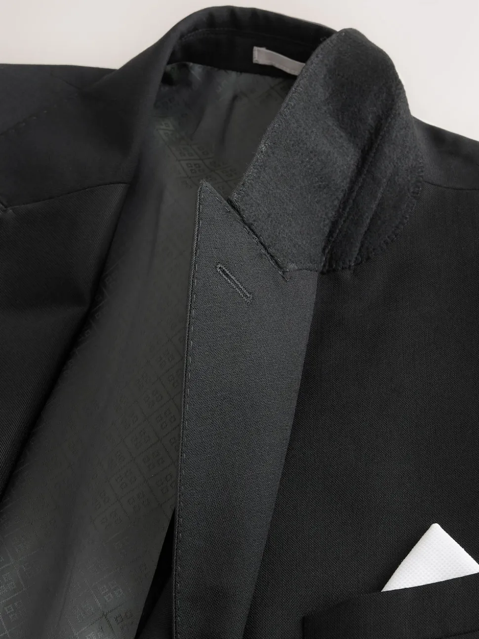 Black Signature Nova Fides 100% Italian Wool Double Breasted Tuxedo Suit Jacket