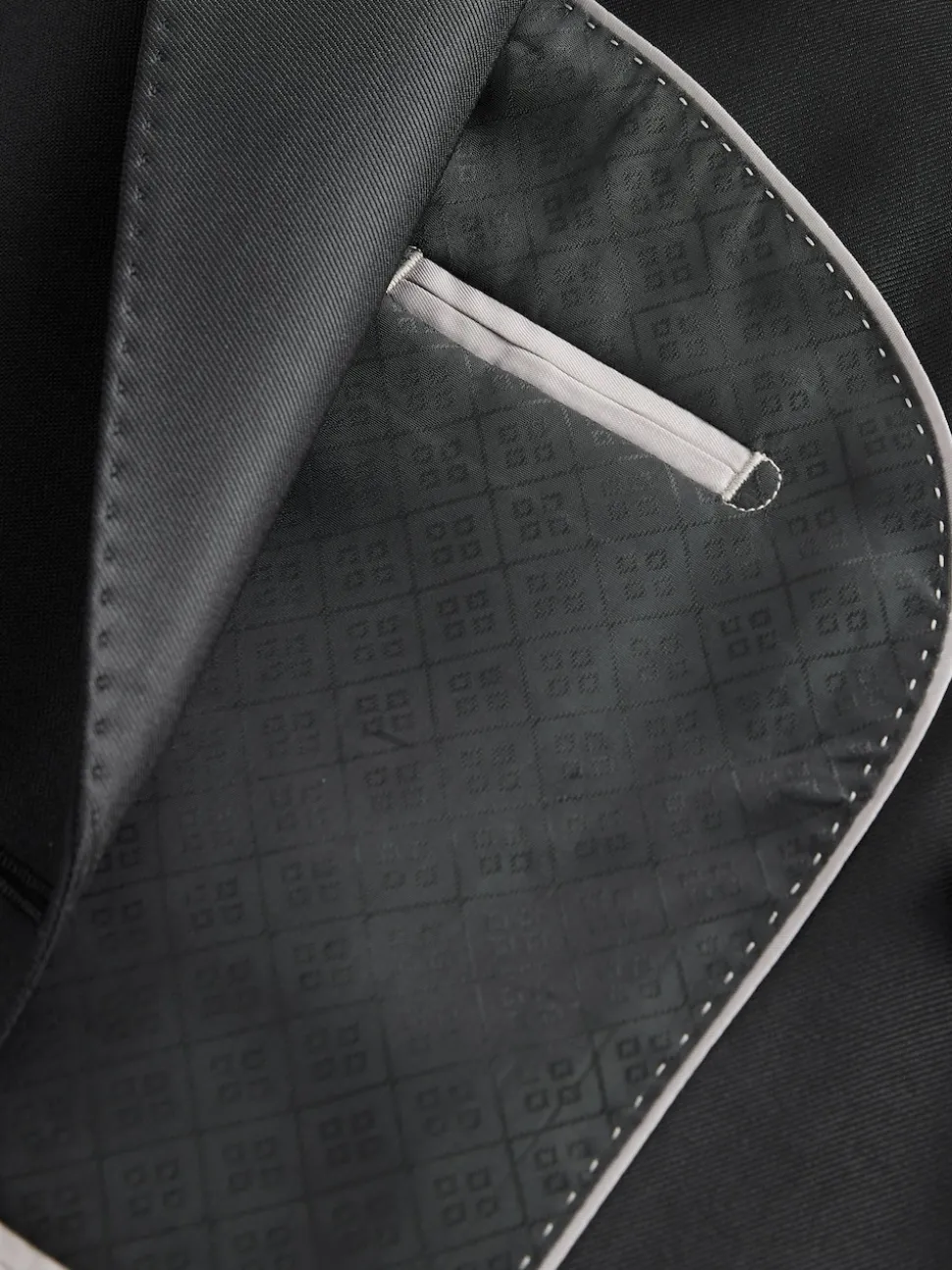 Black Signature Nova Fides 100% Italian Wool Double Breasted Tuxedo Suit Jacket