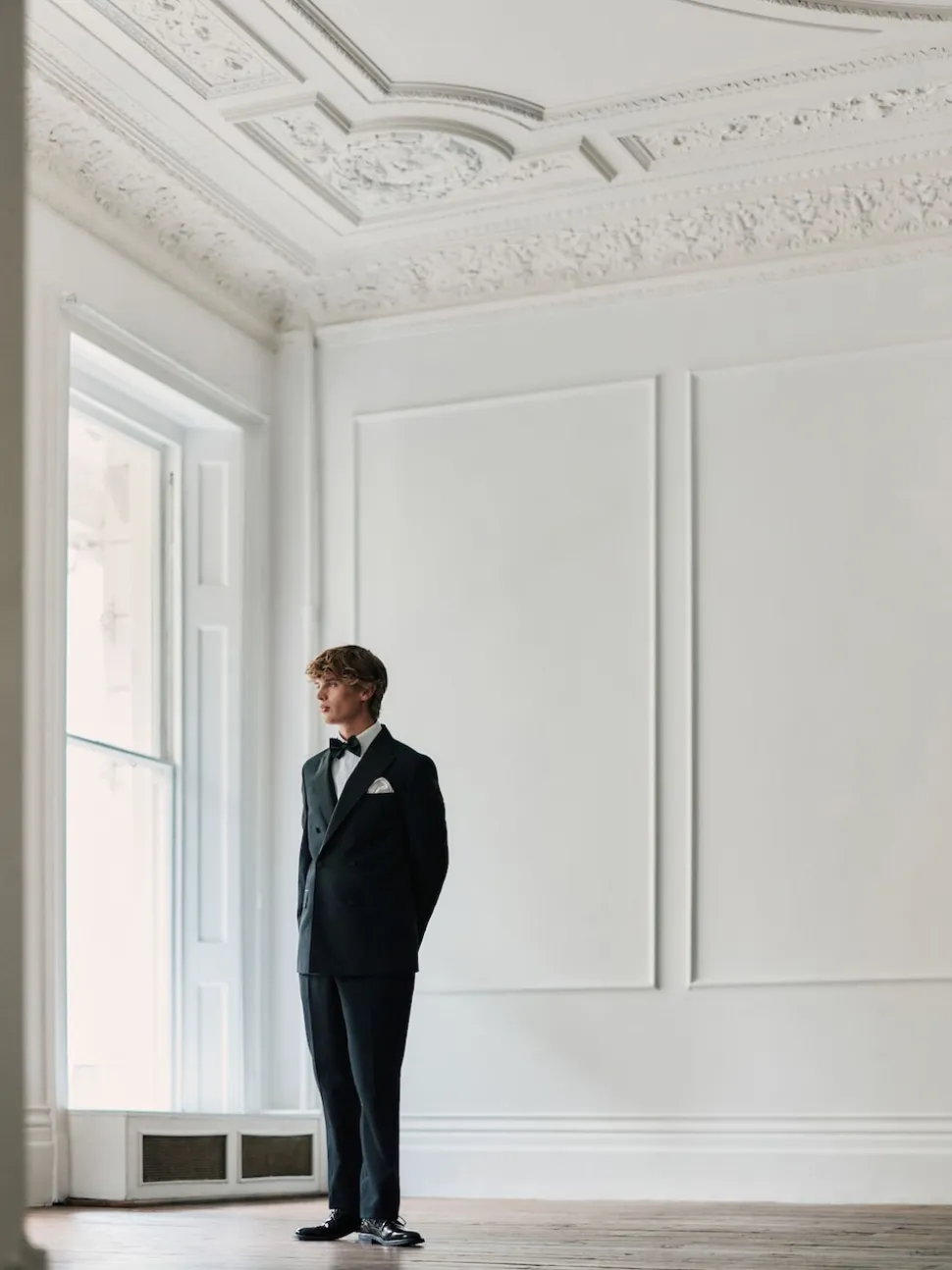 Black Signature Nova Fides 100% Italian Wool Double Breasted Tuxedo Suit Jacket