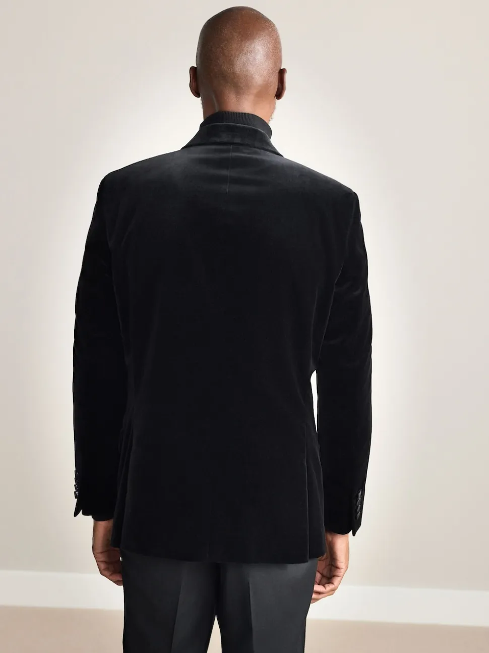 Black Signature Pontoglio Italian Velvet Double Breasted Blazer