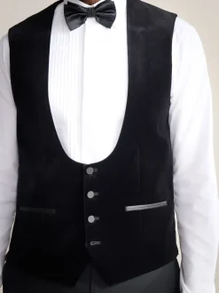 Black Signature Pontoglio Italian Velvet Waistcoat