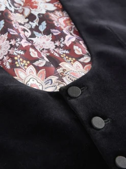 Black Signature Pontoglio Italian Velvet Waistcoat