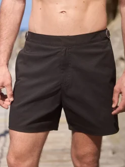 Black Signature Tailored Waistband Swim Shorts