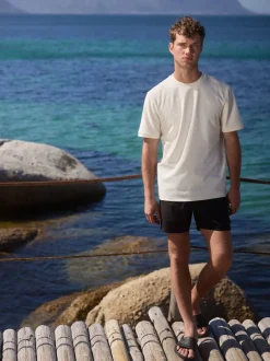 Black Signature Tailored Waistband Swim Shorts