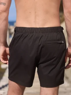 Black Signature Tailored Waistband Swim Shorts