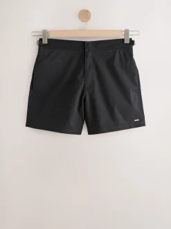 Black Signature Tailored Waistband Swim Shorts