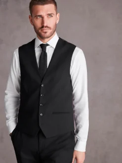 Black Signature Tollegno Suit Waistcoat