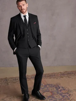 Black Signature Tollegno Suit Waistcoat