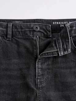 Black Single Straight Fit Classic Stretch Jeans