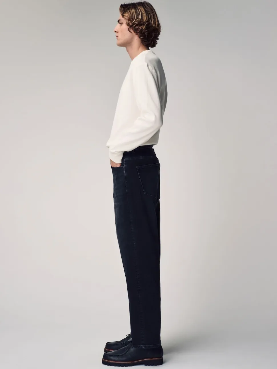 Black Single Straight Fit Classic Stretch Jeans