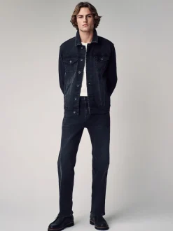 Black Single Straight Fit Classic Stretch Jeans