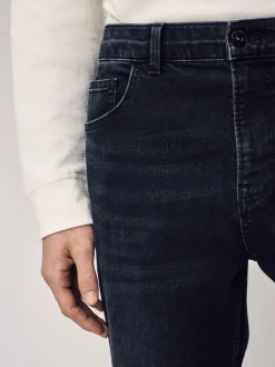Black Single Straight Fit Classic Stretch Jeans