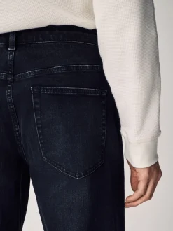 Black Single Straight Fit Classic Stretch Jeans