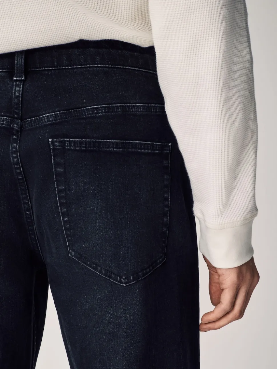 Black Single Straight Fit Classic Stretch Jeans