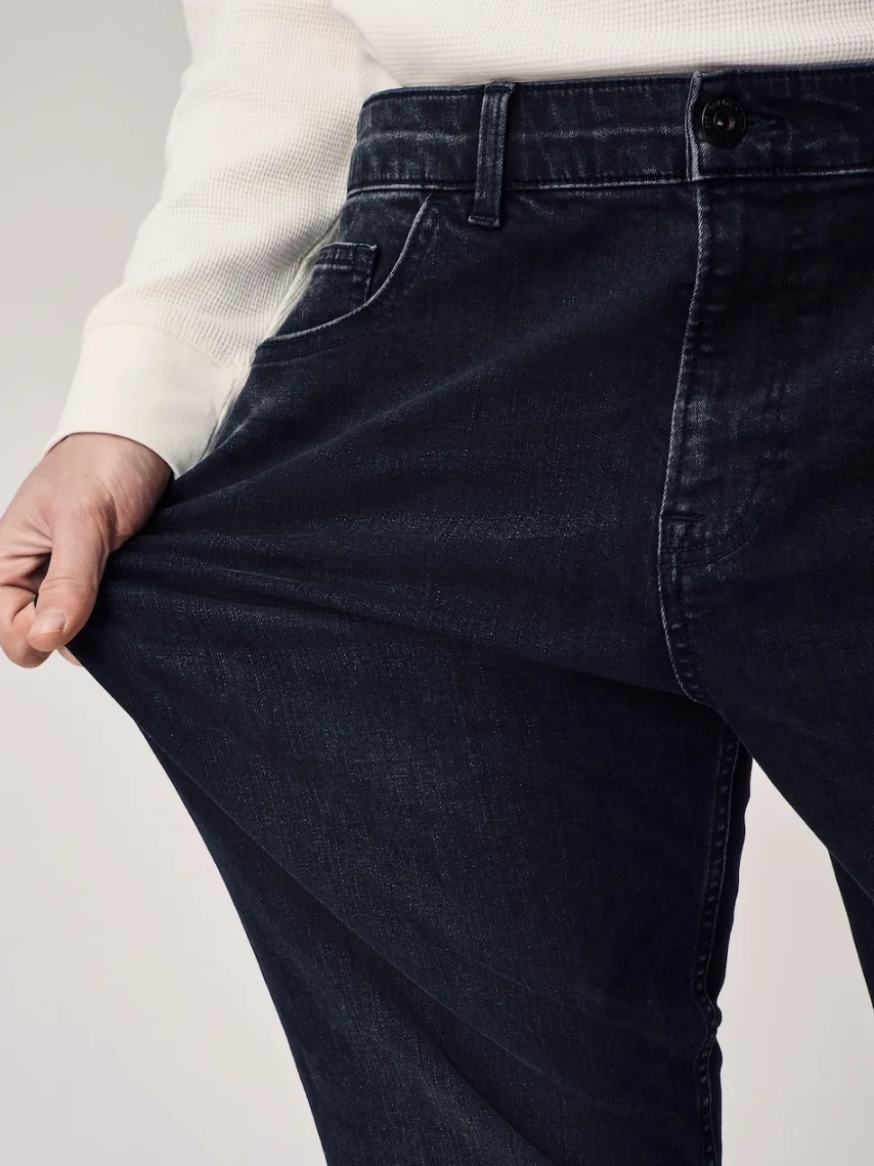 Black Single Straight Fit Classic Stretch Jeans